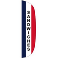 "SANDWICHES" 3' x 12' Stationary Message Flutter Flag